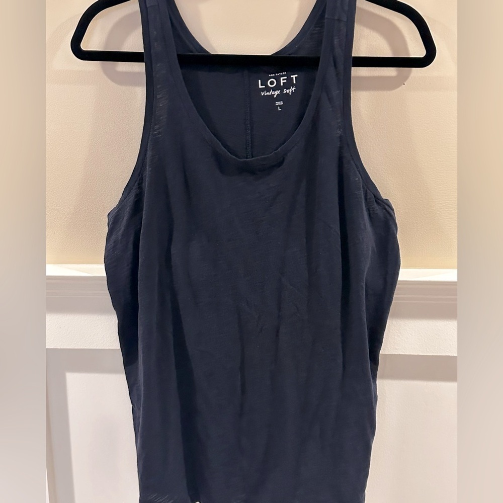 LOFT Women's Navy Tank Top